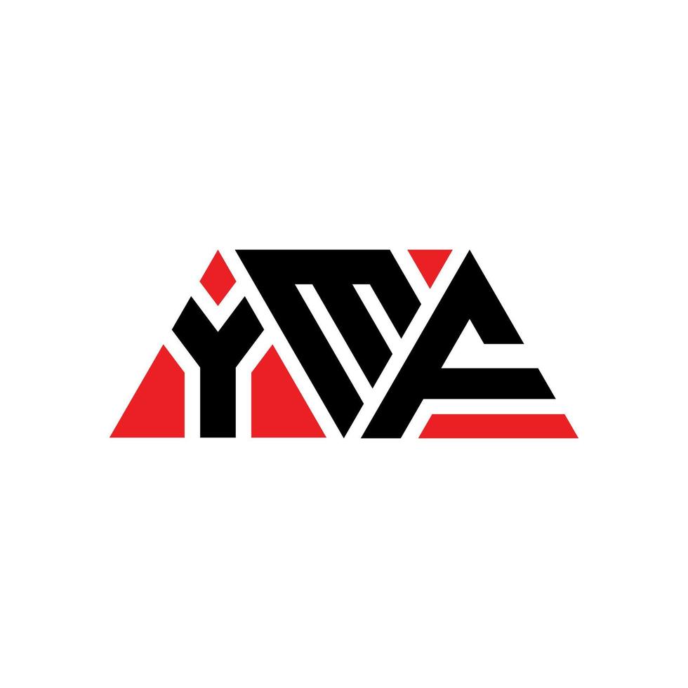 design del logo della lettera triangolare ymf con forma triangolare. monogramma di design del logo del triangolo ymf. modello di logo vettoriale triangolo ymf con colore rosso. logo triangolare ymf logo semplice, elegante e lussuoso. ymf