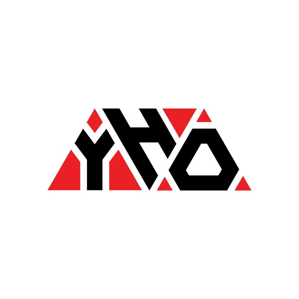 design del logo della lettera triangolare yho con forma triangolare. monogramma del design del logo del triangolo yho. modello di logo vettoriale triangolo yho con colore rosso. logo triangolare yho logo semplice, elegante e lussuoso. eh
