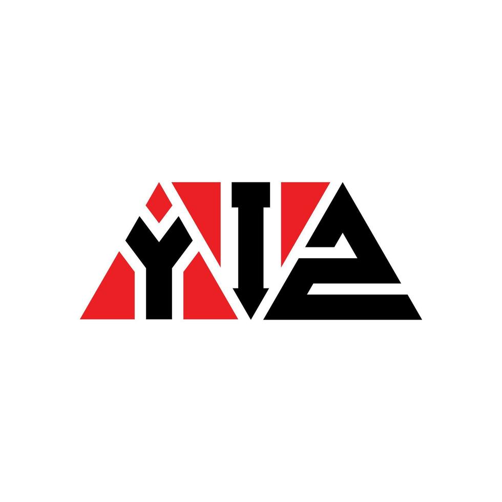 design del logo della lettera triangolo yiz con forma triangolare. yiz triangolo logo design monogramma. modello di logo vettoriale triangolo yiz con colore rosso. logo triangolare yiz logo semplice, elegante e lussuoso. sì