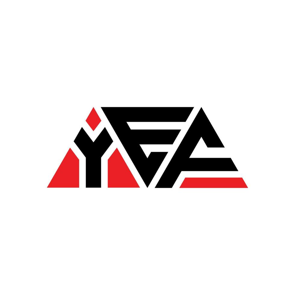 design del logo della lettera triangolare yef con forma triangolare. monogramma di design del logo del triangolo yef. modello di logo vettoriale triangolo yef con colore rosso. yef logo triangolare logo semplice, elegante e lussuoso. si