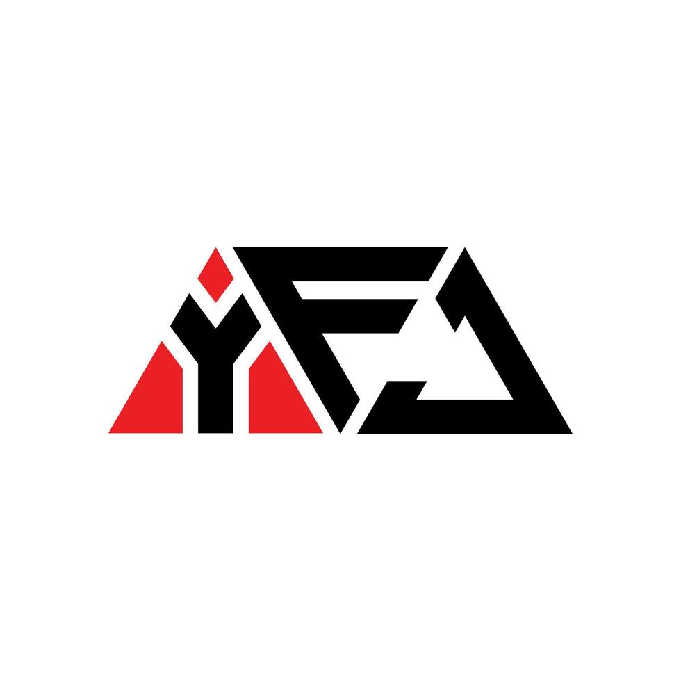 design del logo della lettera del triangolo yfj con forma triangolare. monogramma di design del logo del triangolo yfj. modello di logo vettoriale triangolo yfj con colore rosso. logo triangolare yfj logo semplice, elegante e lussuoso. yfj