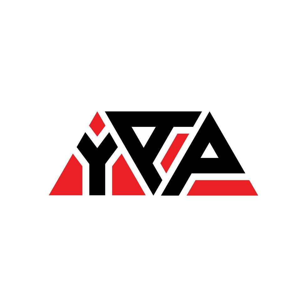 design del logo della lettera del triangolo yap con forma triangolare. monogramma di design del logo del triangolo yap. modello di logo vettoriale triangolo yap con colore rosso. yap logo triangolare logo semplice, elegante e lussuoso. sì