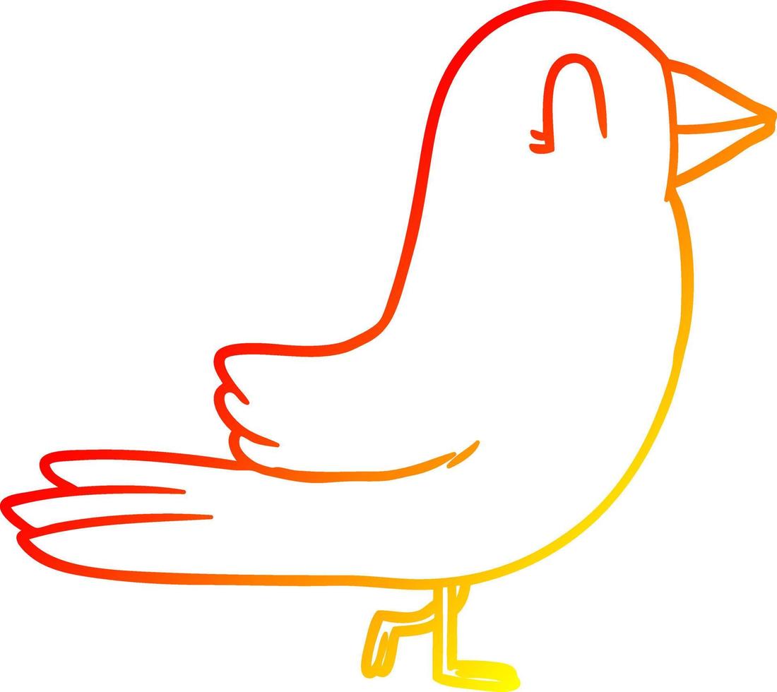 uccello del fumetto di disegno di linea a gradiente caldo vettore