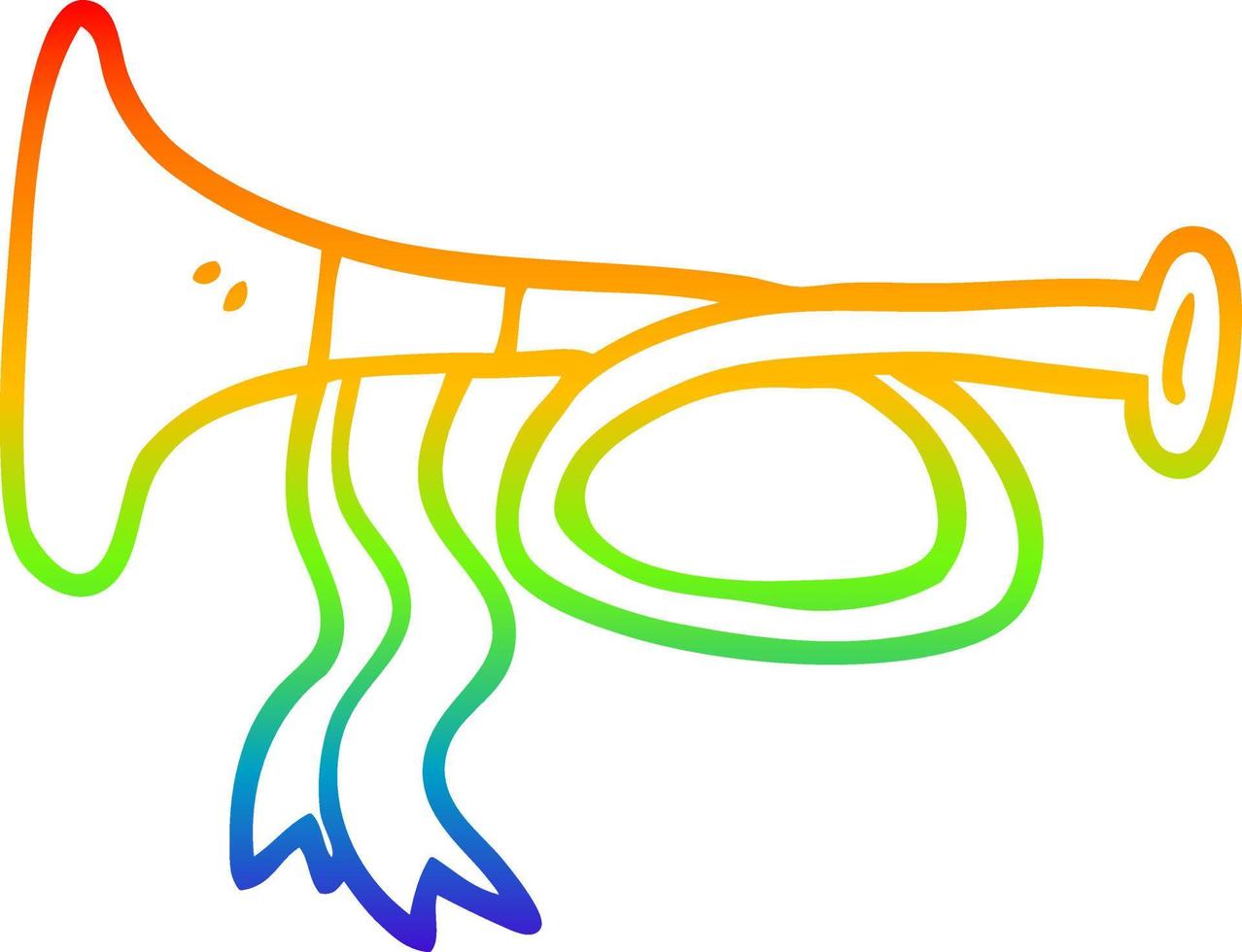 tromba di metallo del fumetto del disegno della linea del gradiente dell'arcobaleno vettore