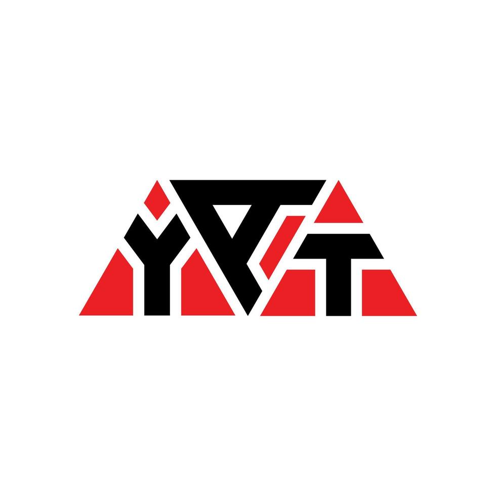design del logo della lettera triangolare yat con forma triangolare. yat triangolo logo design monogramma. modello di logo vettoriale triangolo yat con colore rosso. yat logo triangolare logo semplice, elegante e lussuoso. si