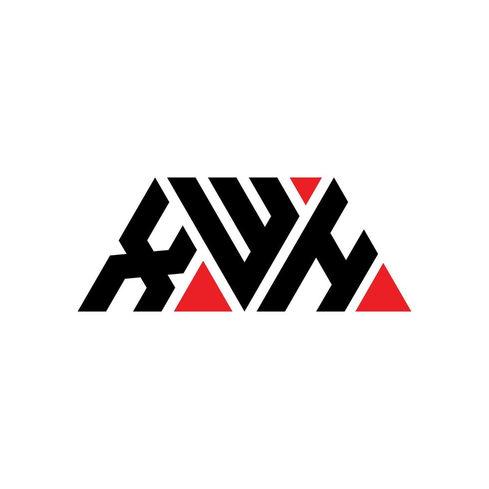 xwh design del logo della lettera triangolare con forma triangolare. monogramma del design del logo del triangolo xwh. modello di logo vettoriale triangolo xwh con colore rosso. xwh logo triangolare logo semplice, elegante e lussuoso. xwh