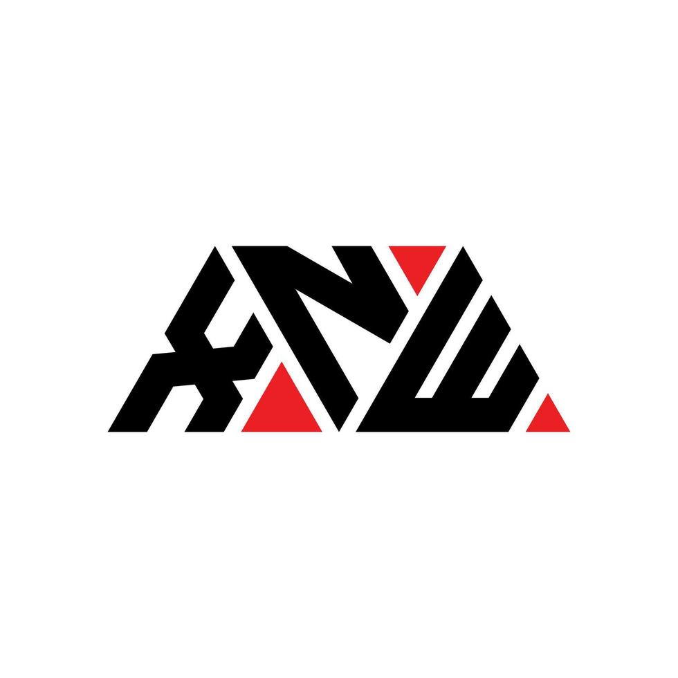 xnw design del logo della lettera triangolare con forma triangolare. monogramma del design del logo del triangolo xnw. modello di logo vettoriale triangolo xnw con colore rosso. xnw logo triangolare logo semplice, elegante e lussuoso. xnw