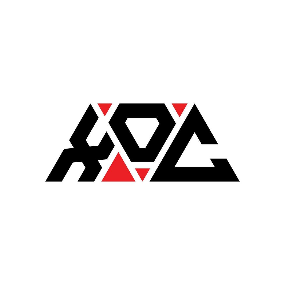 logo della lettera del triangolo xoc con forma triangolare. monogramma del design del logo del triangolo xoc. modello di logo vettoriale triangolo xoc con colore rosso. logo triangolare xoc logo semplice, elegante e lussuoso. xoc