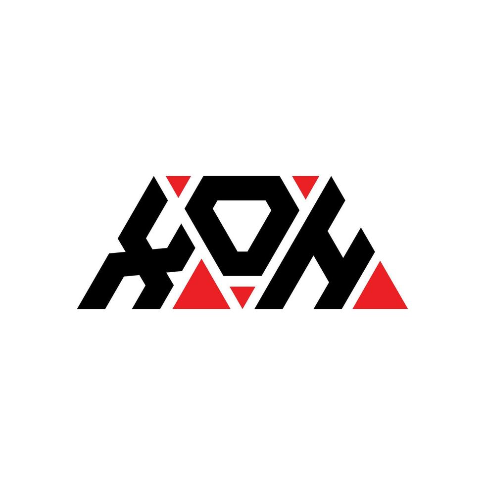 xoh triangolo lettera logo design con forma triangolare. monogramma xoh triangolo logo design. modello di logo vettoriale triangolo xoh con colore rosso. logo triangolare xoh logo semplice, elegante e lussuoso. xoh