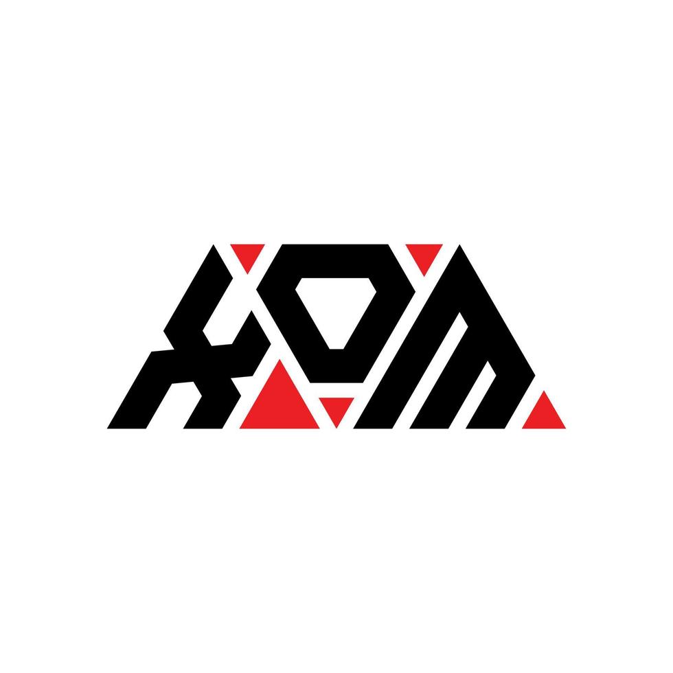 xom triangolo lettera logo design con forma triangolare. monogramma del design del logo del triangolo xom. modello di logo vettoriale triangolo xom con colore rosso. logo triangolare xom logo semplice, elegante e lussuoso. xom