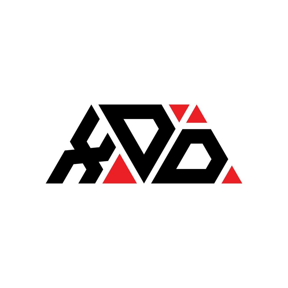 xdd design del logo della lettera triangolare con forma triangolare. monogramma del design del logo del triangolo xdd. modello di logo vettoriale triangolo xdd con colore rosso. xdd logo triangolare logo semplice, elegante e lussuoso. xdd
