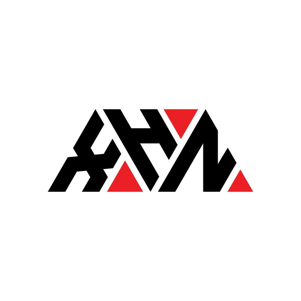 design del logo della lettera del triangolo xhn con forma triangolare. monogramma di design del logo del triangolo xhn. modello di logo vettoriale triangolo xhn con colore rosso. logo triangolare xhn logo semplice, elegante e lussuoso. xhn