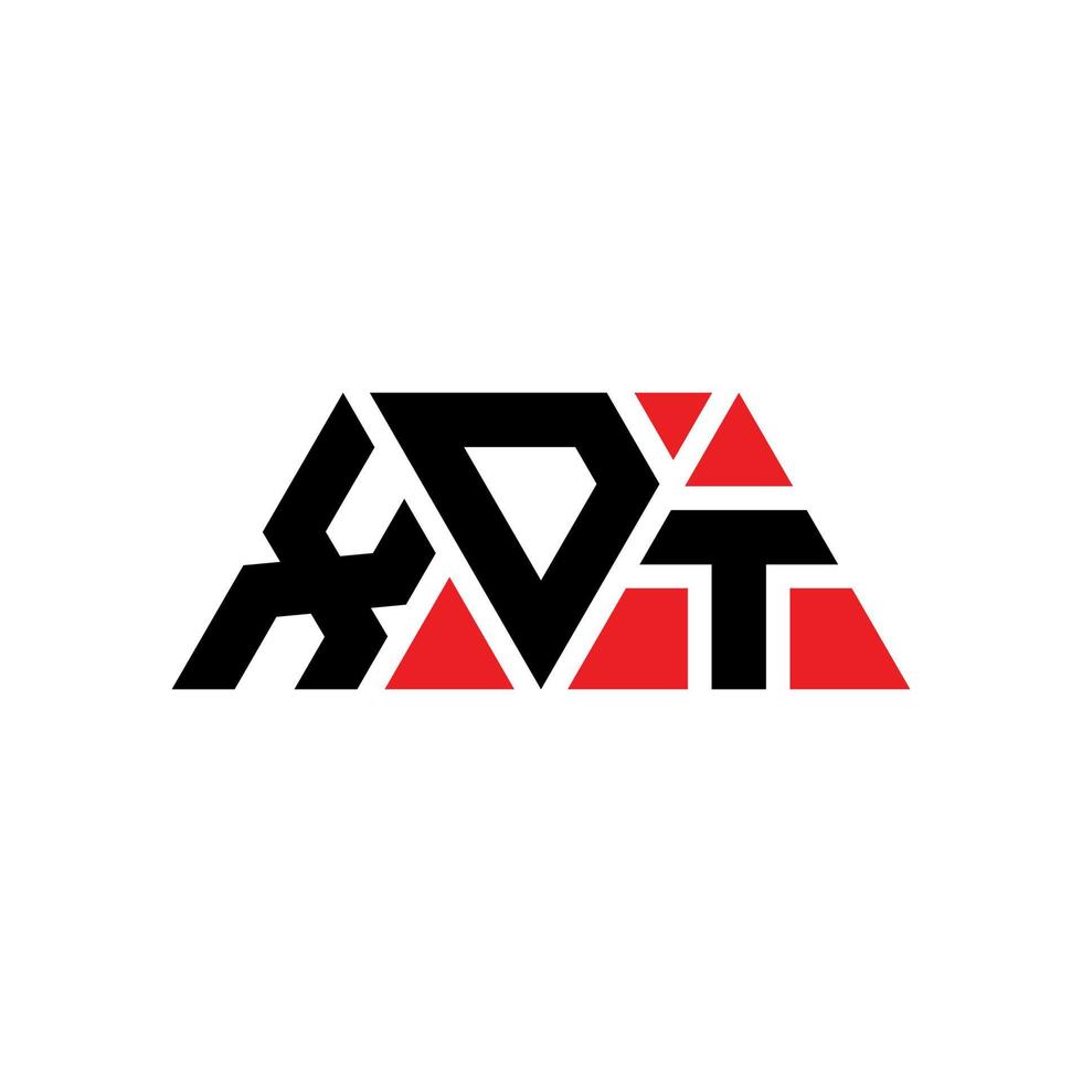 xdt triangolo logo lettera design con forma triangolare. monogramma di design del logo del triangolo xdt. modello di logo vettoriale triangolo xdt con colore rosso. logo triangolare xdt logo semplice, elegante e lussuoso. xdt