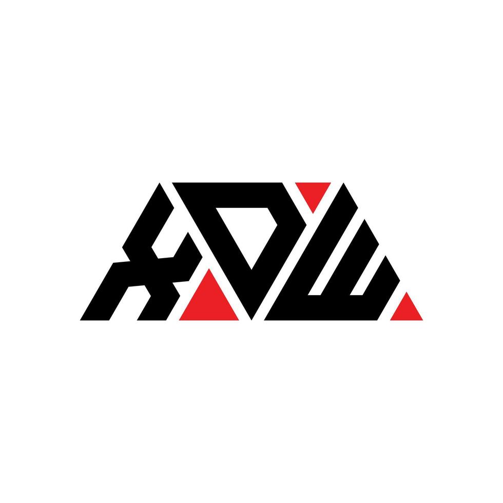 xdw triangolo logo design lettera con forma triangolare. monogramma del design del logo del triangolo xdw. modello di logo vettoriale triangolo xdw con colore rosso. xdw logo triangolare logo semplice, elegante e lussuoso. xdw