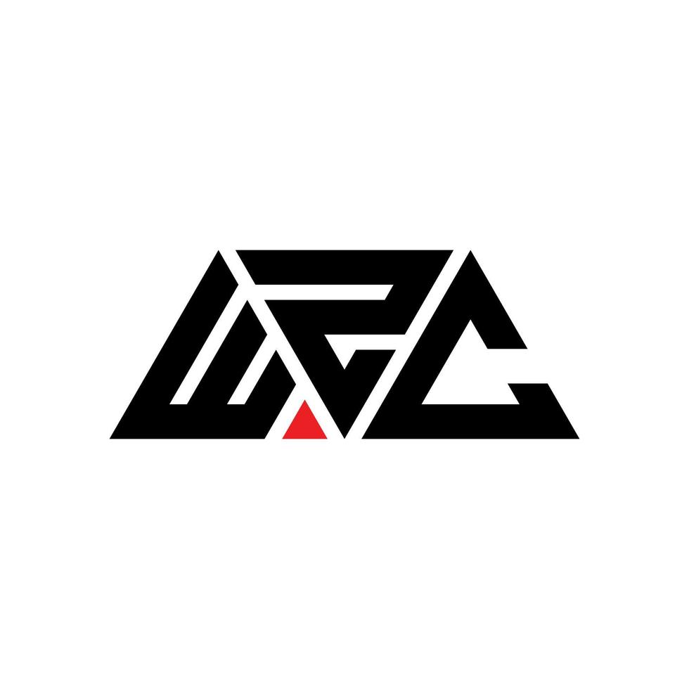 logo della lettera triangolare wzc con forma triangolare. wzc triangolo logo design monogramma. modello di logo vettoriale triangolo wzc con colore rosso. logo triangolare wzc logo semplice, elegante e lussuoso. wzc