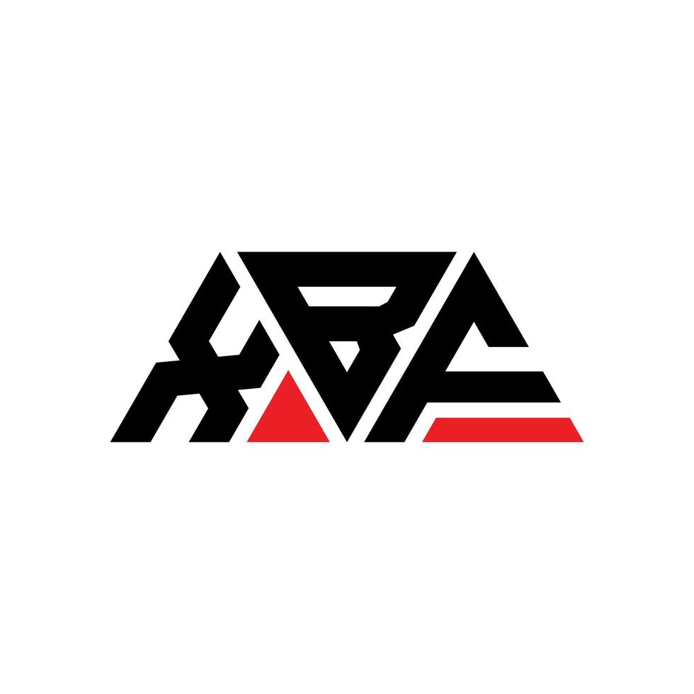xbf triangolo logo design lettera con forma triangolare. monogramma di design del logo del triangolo xbf. modello di logo vettoriale triangolo xbf con colore rosso. logo triangolare xbf logo semplice, elegante e lussuoso. xbf