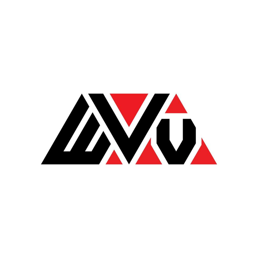 logo della lettera del triangolo wvv con forma triangolare. wvv triangolo logo design monogramma. modello di logo vettoriale triangolo wvv con colore rosso. logo triangolare wvv logo semplice, elegante e lussuoso. wvv