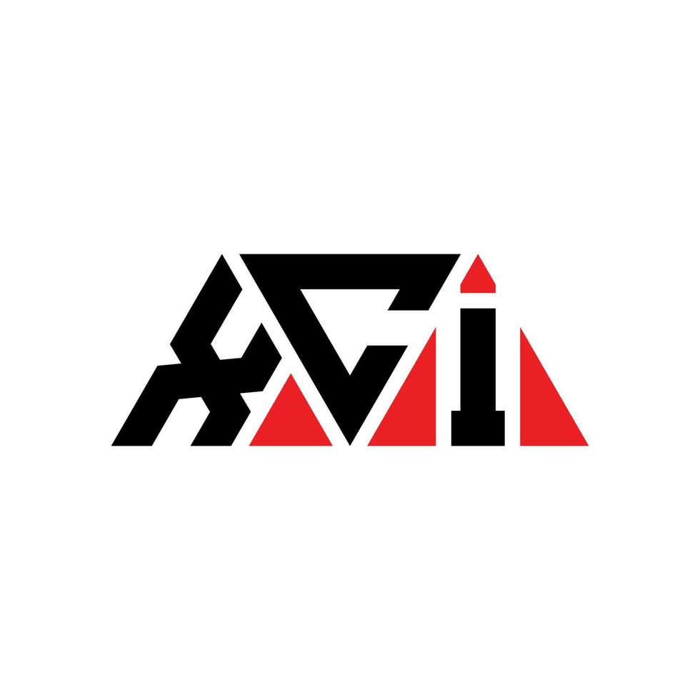 xci triangolo logo lettera design con forma triangolare. monogramma di design del logo del triangolo xci. modello di logo vettoriale triangolo xci con colore rosso. logo triangolare xci logo semplice, elegante e lussuoso. xci