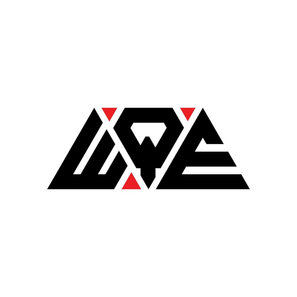 wqe design del logo della lettera triangolare con forma triangolare. monogramma del design del logo del triangolo wqe. modello di logo vettoriale triangolo wqe con colore rosso. logo triangolare wqe logo semplice, elegante e lussuoso. wqe