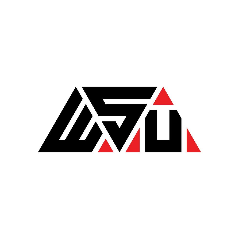 logo della lettera del triangolo wsu con forma triangolare. wsu triangolo logo design monogramma. modello di logo vettoriale triangolo wsu con colore rosso. logo triangolare wsu logo semplice, elegante e lussuoso. wsu