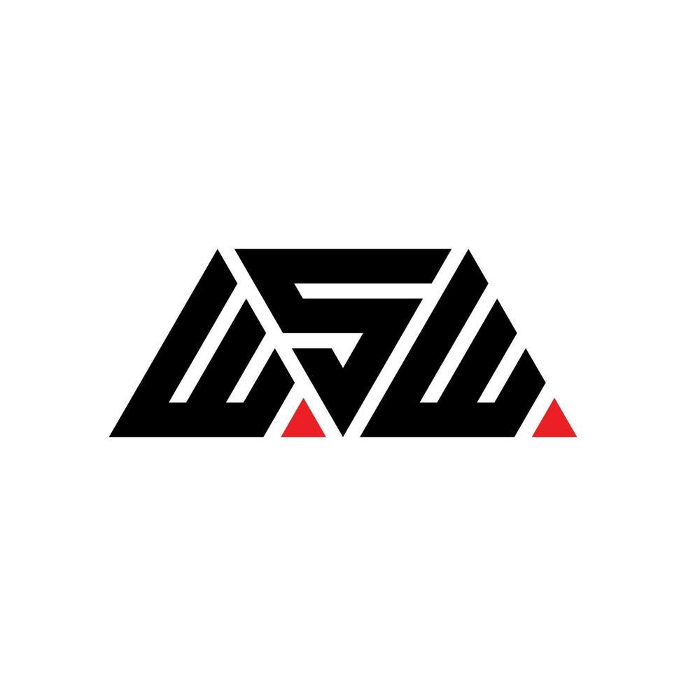 logo della lettera triangolare wsw con forma triangolare. wsw triangolo logo design monogramma. modello di logo vettoriale triangolo wsw con colore rosso. logo triangolare wsw logo semplice, elegante e lussuoso. wsw