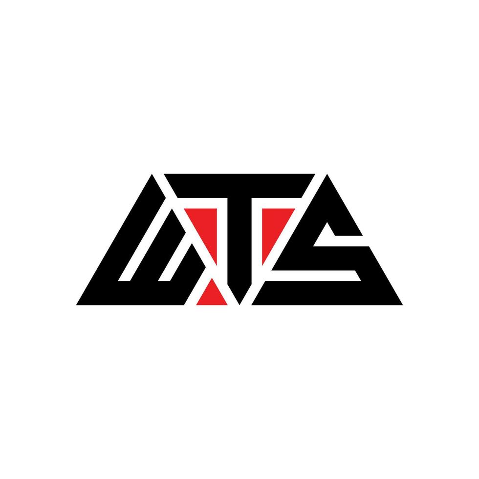 design del logo della lettera triangolare wts con forma triangolare. wts triangolo logo design monogramma. modello di logo vettoriale triangolo wts con colore rosso. logo triangolare wts logo semplice, elegante e lussuoso. wts