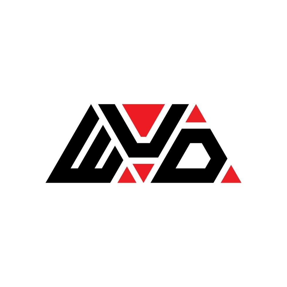 logo della lettera del triangolo wud con forma triangolare. wud triangolo logo design monogramma. modello di logo vettoriale triangolo wud con colore rosso. logo triangolare wud logo semplice, elegante e lussuoso. wud