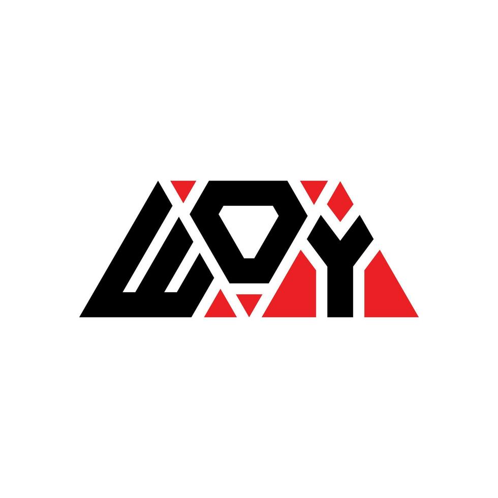 woy triangolo lettera logo design con forma triangolare. monogramma di design del logo del triangolo woy. modello di logo vettoriale triangolo woy con colore rosso. logo triangolare woy logo semplice, elegante e lussuoso. woy