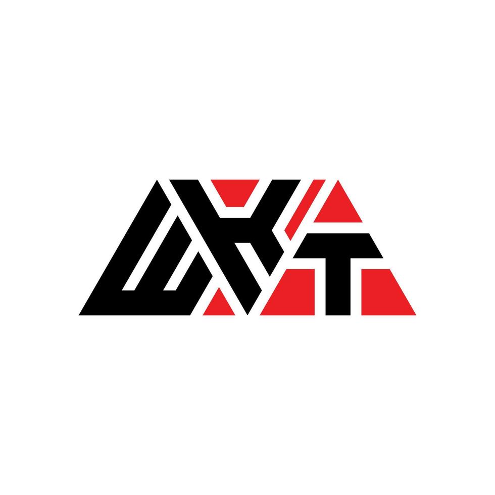 design del logo della lettera triangolare wkt con forma triangolare. monogramma di design logo triangolo wkt. modello logo vettoriale triangolo wkt con colore rosso. logo triangolare wkt logo semplice, elegante e lussuoso. sett