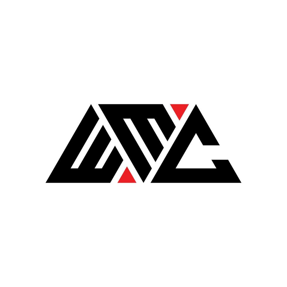 logo della lettera del triangolo wmc con forma triangolare. monogramma di design del logo del triangolo wmc. modello di logo vettoriale triangolo wmc con colore rosso. logo triangolare wmc logo semplice, elegante e lussuoso. wmc