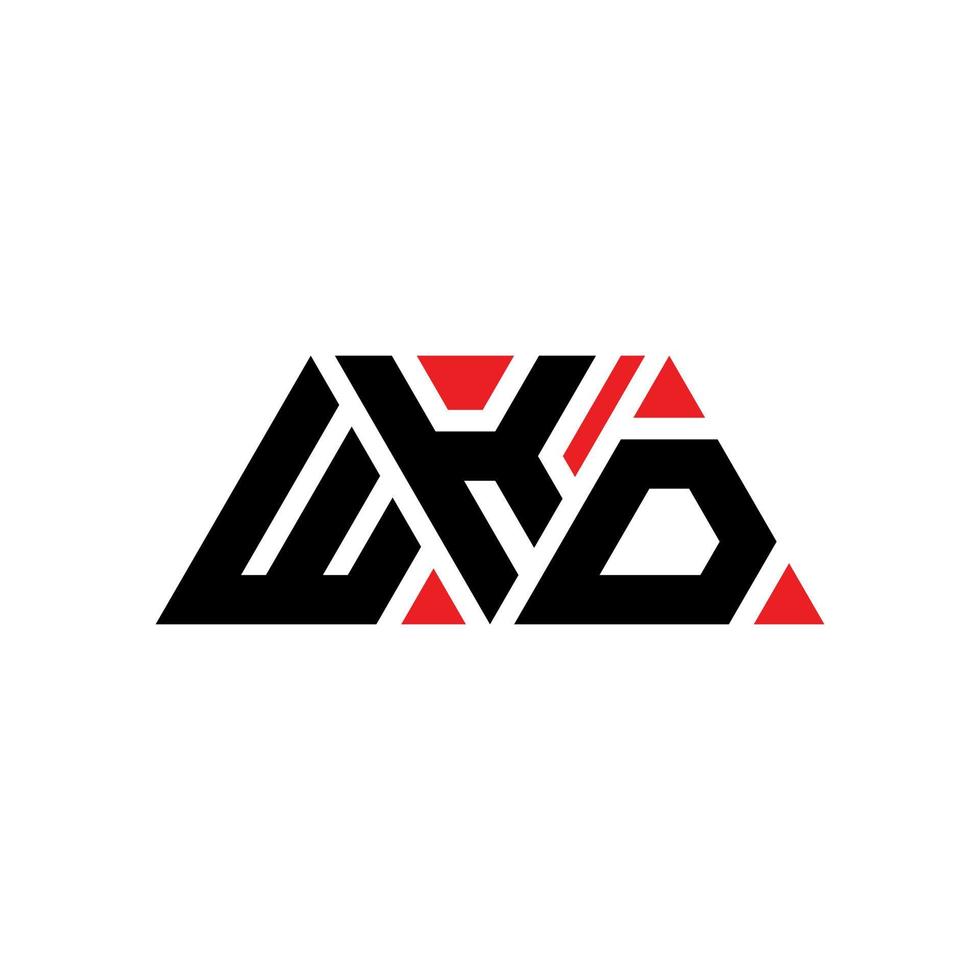 design del logo della lettera triangolare wkd con forma triangolare. wkd triangolo logo design monogramma. modello di logo vettoriale triangolo wkd con colore rosso. logo triangolare wkd logo semplice, elegante e lussuoso. sett
