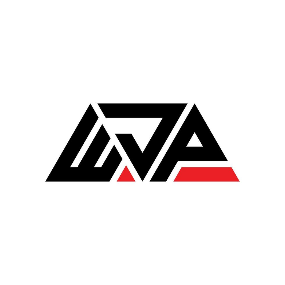 design del logo della lettera del triangolo wjp con forma triangolare. monogramma di design logo triangolo wjp. modello di logo vettoriale triangolo wjp con colore rosso. logo triangolare wjp logo semplice, elegante e lussuoso. wjp