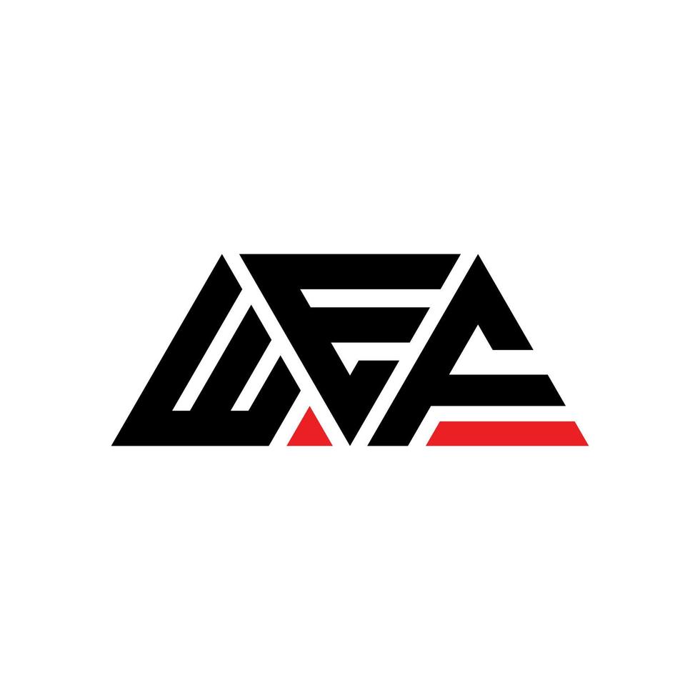 design del logo della lettera triangolare wef con forma triangolare. monogramma di design del logo del triangolo della trama. modello di logo vettoriale triangolo wef con colore rosso. logo triangolare wef logo semplice, elegante e lussuoso. wef