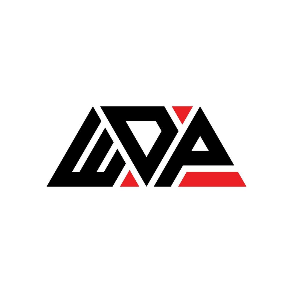 logo della lettera triangolare wdp con forma triangolare. monogramma di design logo triangolo wdp. modello di logo vettoriale triangolo wdp con colore rosso. logo triangolare wdp logo semplice, elegante e lussuoso. wdp