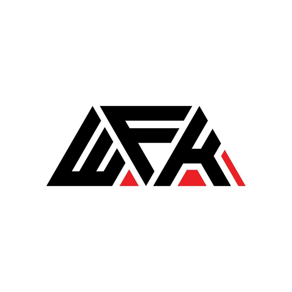 logo della lettera triangolare wfk con forma triangolare. monogramma di design logo triangolo wfk. modello di logo vettoriale triangolo wfk con colore rosso. logo triangolare wfk logo semplice, elegante e lussuoso. wfk