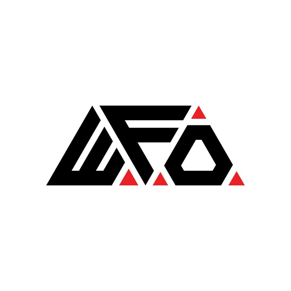 logo della lettera triangolare wfo con forma triangolare. monogramma di design del logo del triangolo wfo. modello di logo vettoriale triangolo wfo con colore rosso. logo triangolare wfo logo semplice, elegante e lussuoso. wfo