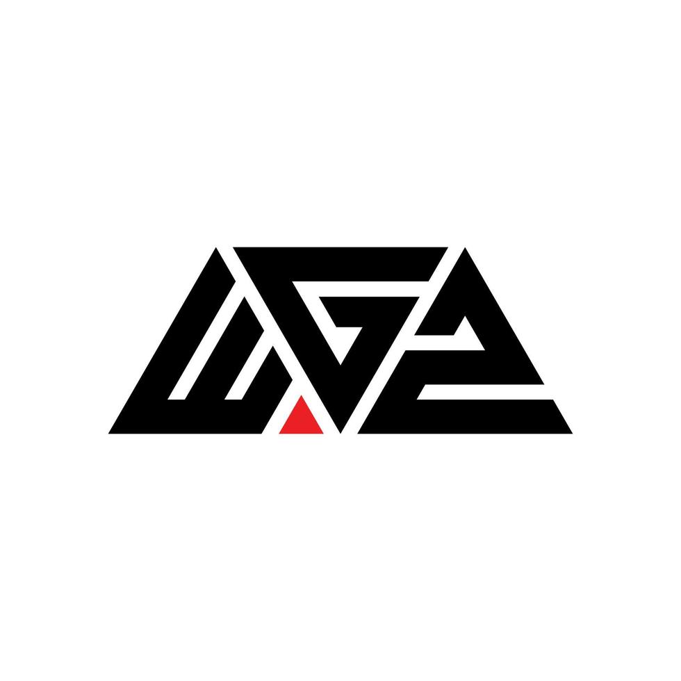 logo della lettera triangolare wgz con forma triangolare. wgz triangolo logo design monogramma. modello di logo vettoriale triangolo wgz con colore rosso. logo triangolare wgz logo semplice, elegante e lussuoso. wgz