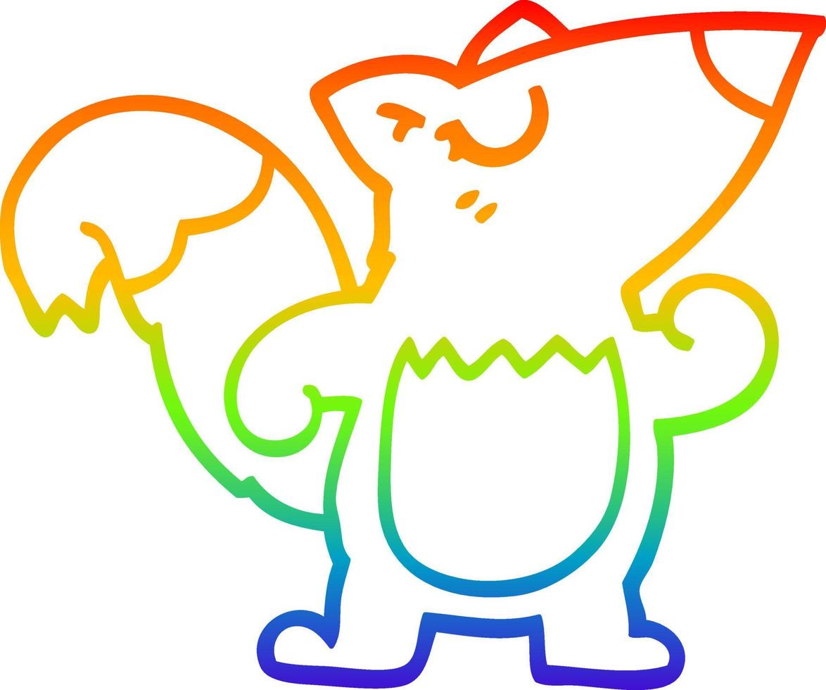 arcobaleno gradiente disegno cartone animato scoiattolo fiducioso vettore