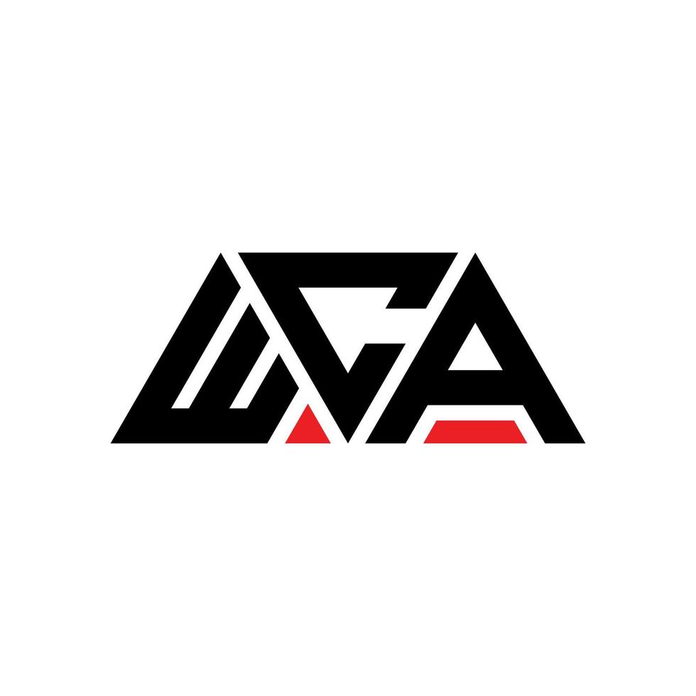 logo della lettera triangolare wca con forma triangolare. Monogramma di design del logo del triangolo wca. modello di logo vettoriale triangolo wca con colore rosso. logo triangolare wca logo semplice, elegante e lussuoso. wca