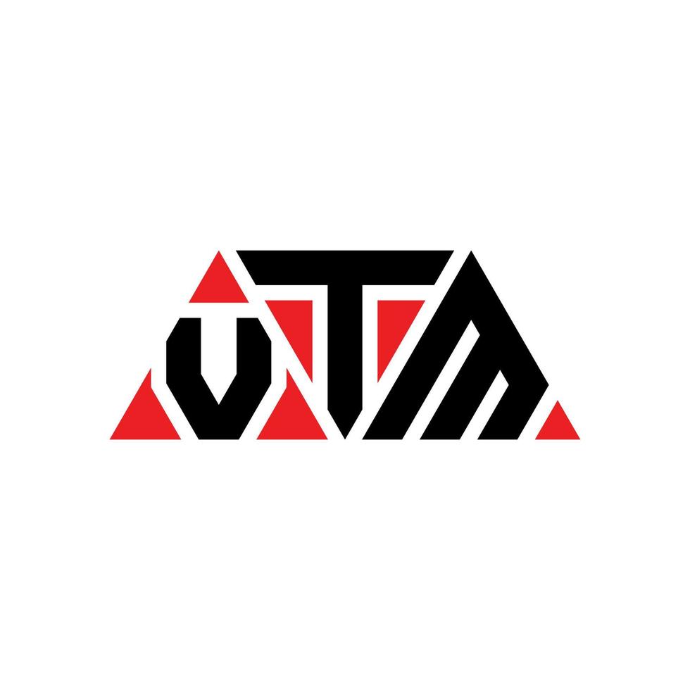 design del logo della lettera triangolo vtm con forma triangolare. monogramma di design con logo triangolo vtm. modello di logo vettoriale triangolo vtm con colore rosso. logo triangolare vtm logo semplice, elegante e lussuoso. vtm