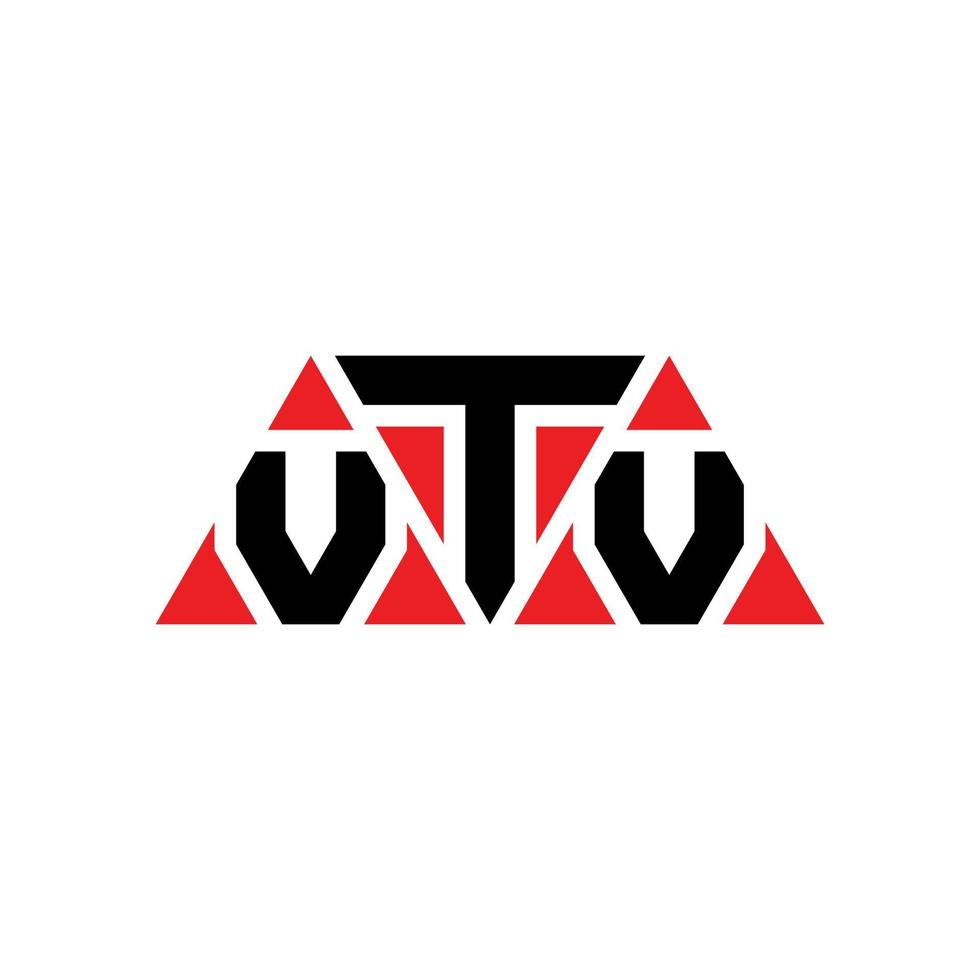 design del logo della lettera del triangolo vtv con forma triangolare. monogramma vtv triangolo logo design. modello di logo vettoriale triangolo vtv con colore rosso. logo triangolare vtv logo semplice, elegante e lussuoso. tv
