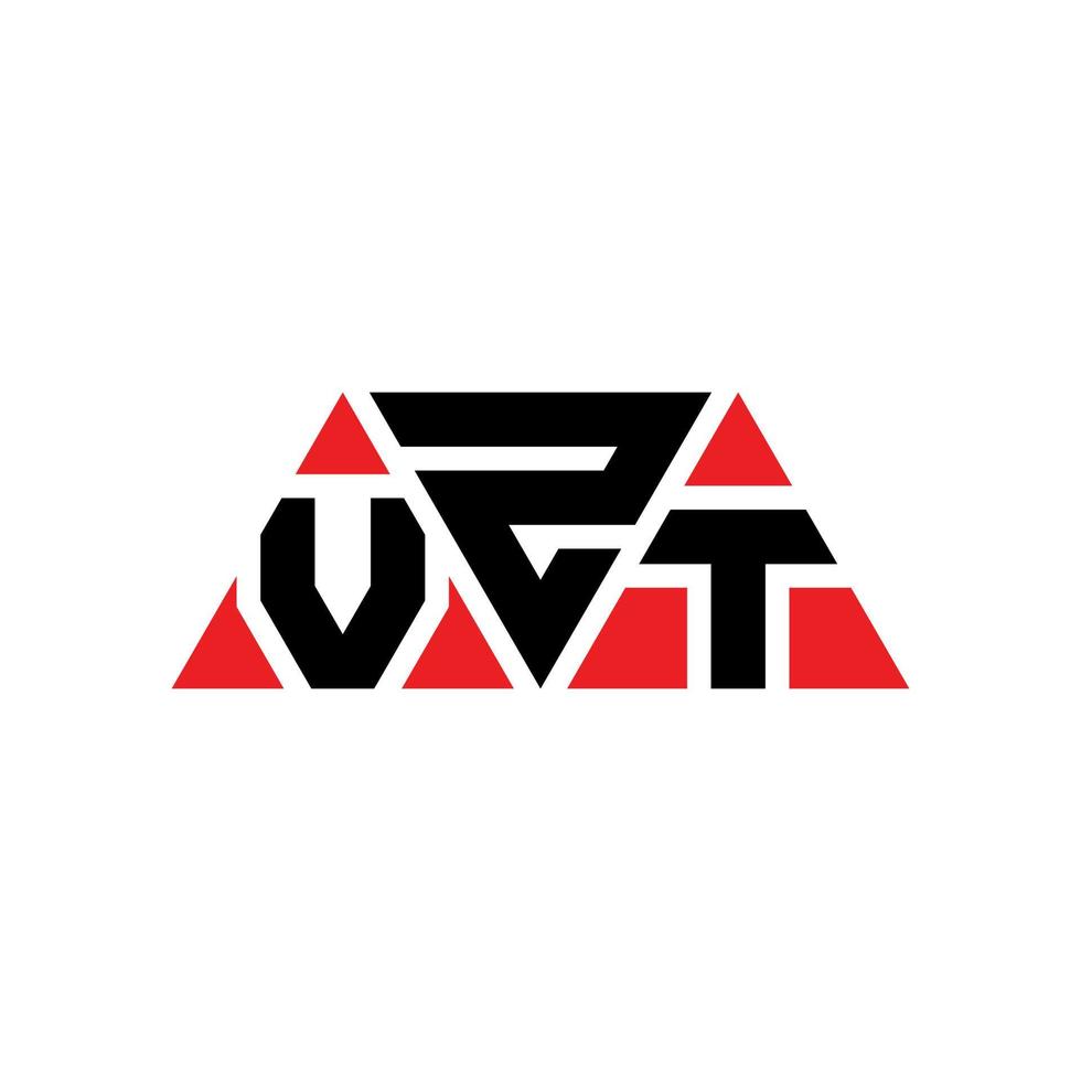 vzt triangolo lettera logo design con forma triangolare. vzt triangolo logo design monogramma. modello di logo vettoriale triangolo vzt con colore rosso. logo triangolare vzt logo semplice, elegante e lussuoso. vzt
