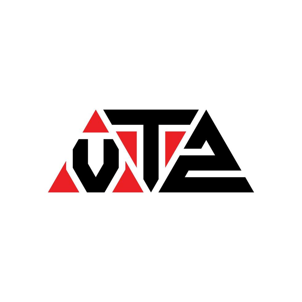 design del logo della lettera del triangolo vtz con forma triangolare. monogramma di design del logo del triangolo vtz. modello di logo vettoriale triangolo vtz con colore rosso. logo triangolare vtz logo semplice, elegante e lussuoso. vtz
