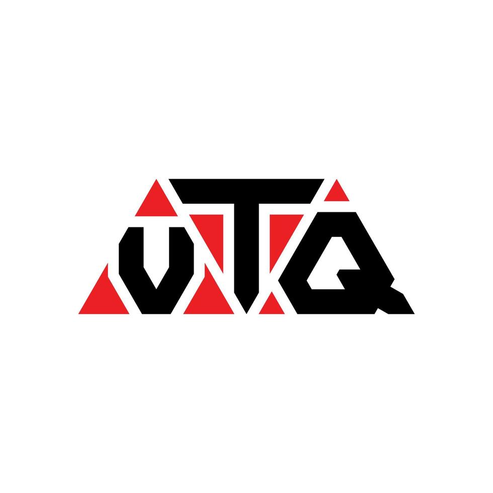 design del logo della lettera del triangolo vtq con forma triangolare. monogramma di design con logo triangolo vtq. modello di logo vettoriale triangolo vtq con colore rosso. logo triangolare vtq logo semplice, elegante e lussuoso. vtq