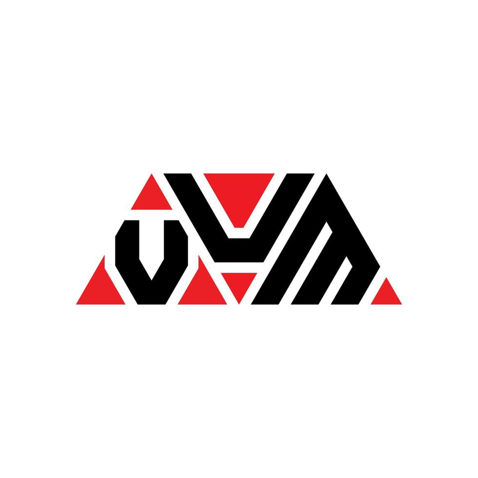 design del logo della lettera triangolo vum con forma triangolare. vum triangolo logo design monogramma. modello di logo vettoriale triangolo vum con colore rosso. logo triangolare vum logo semplice, elegante e lussuoso. vum