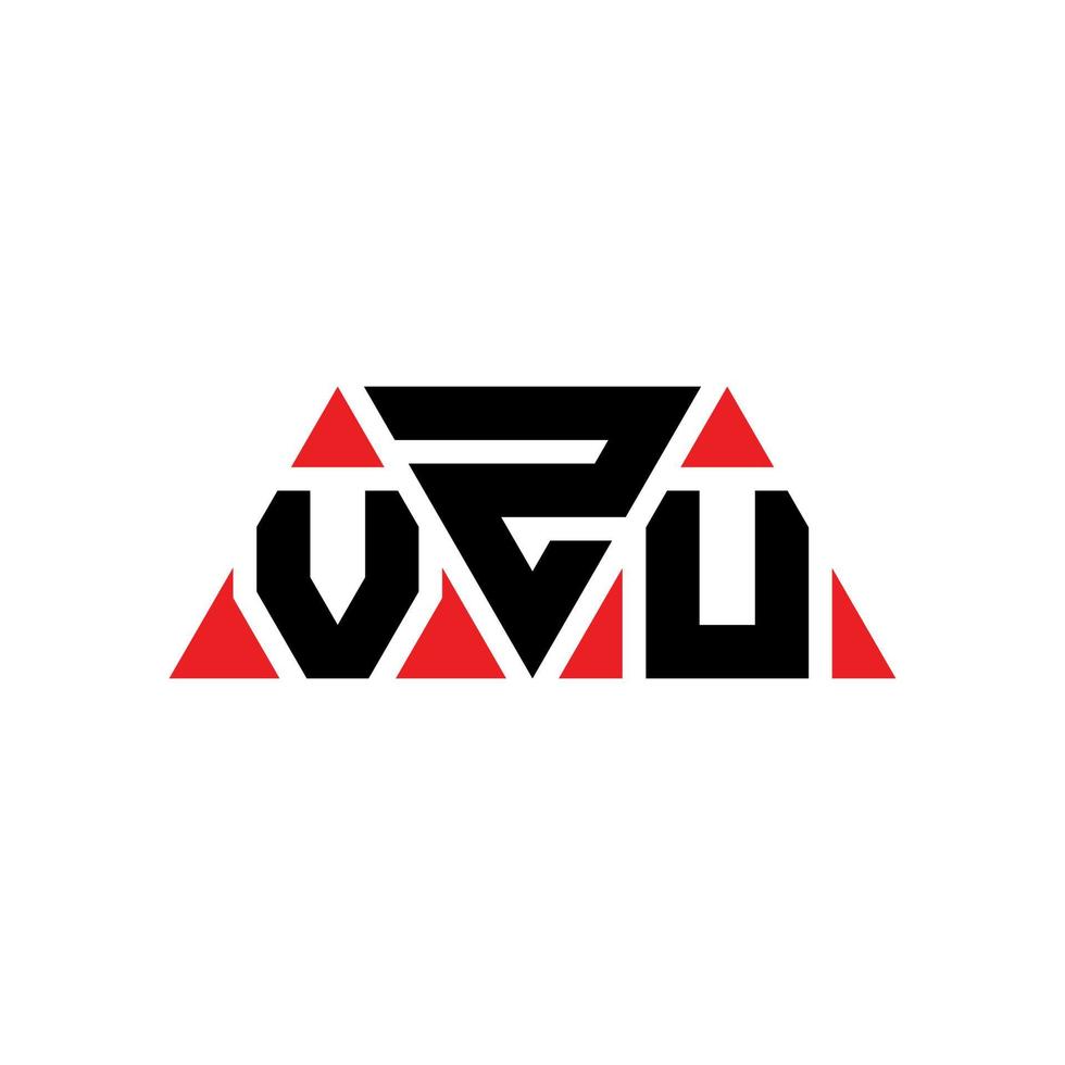 design del logo della lettera del triangolo vzu con forma triangolare. vzu triangolo logo design monogramma. modello di logo vettoriale triangolo vzu con colore rosso. logo triangolare vzu logo semplice, elegante e lussuoso. vzu