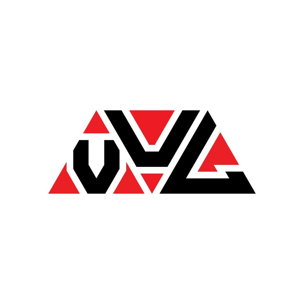 vul triangolo lettera logo design con forma triangolare. vul triangolo logo design monogramma. modello di logo vettoriale triangolo vul con colore rosso. logo triangolare vul logo semplice, elegante e lussuoso. vul