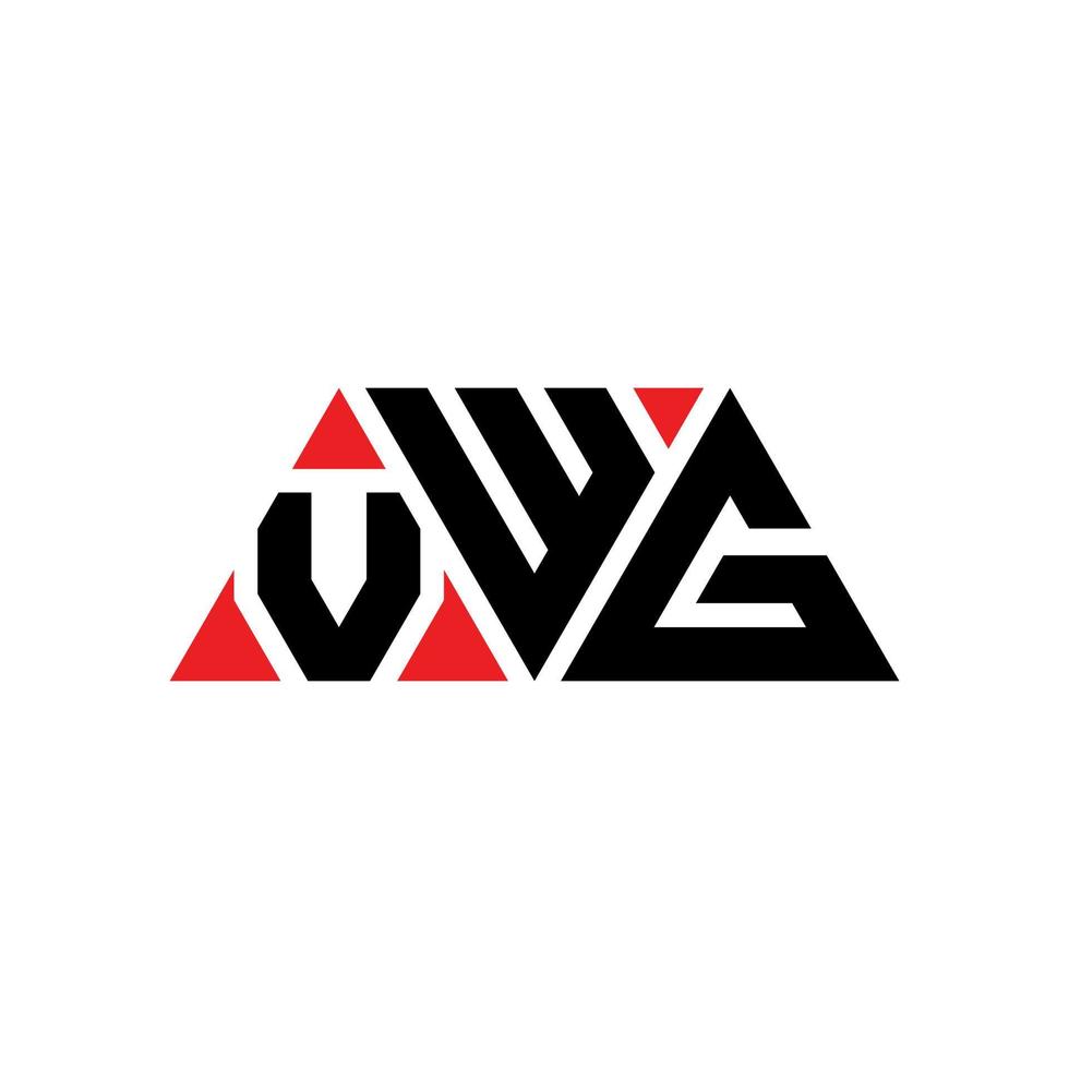 design del logo della lettera del triangolo vwg con forma triangolare. monogramma di design del logo del triangolo vwg. modello di logo vettoriale triangolo vwg con colore rosso. logo triangolare vwg logo semplice, elegante e lussuoso. vwg