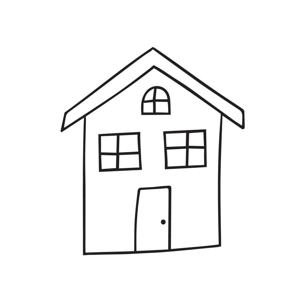 casa in stile doodle vettore