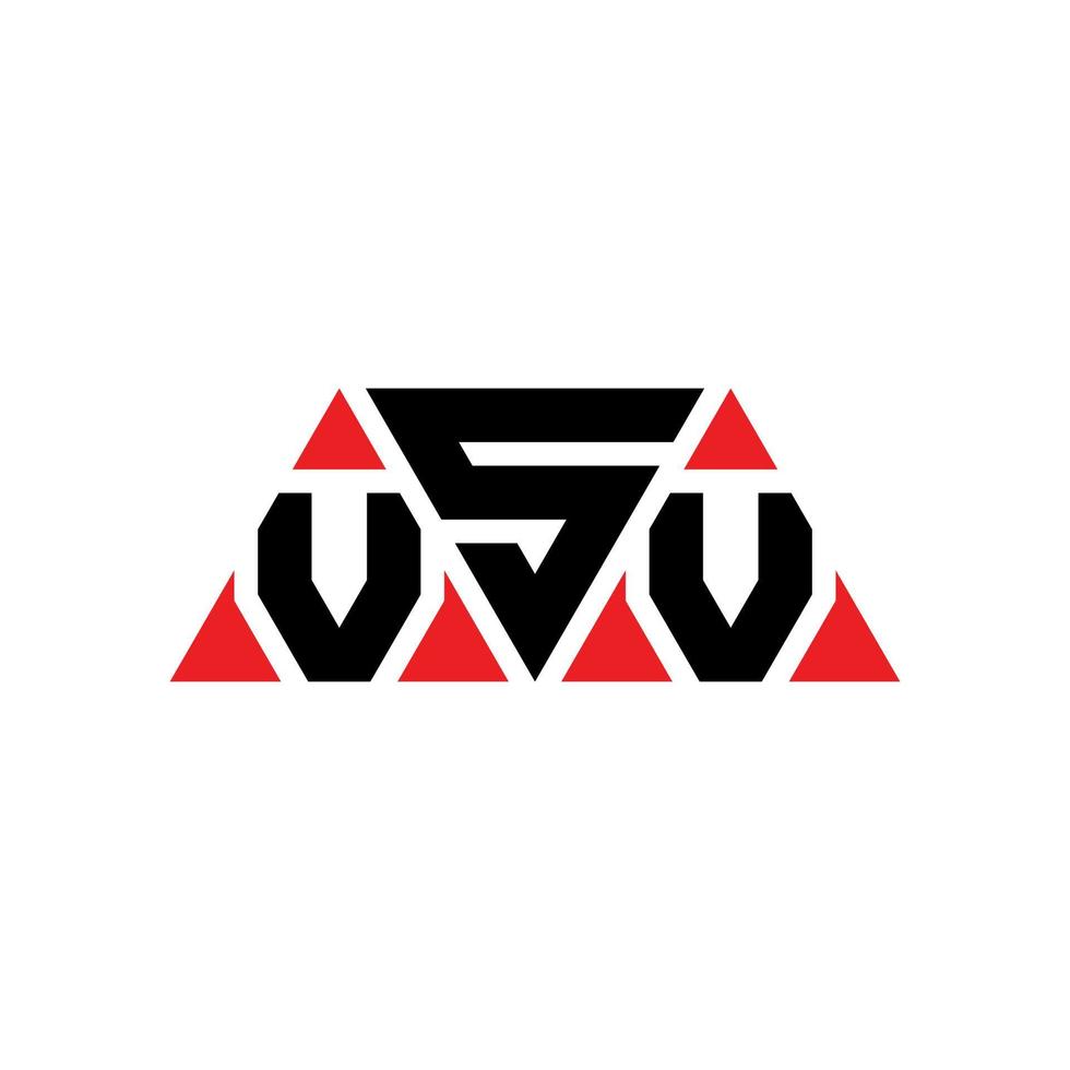 design del logo della lettera triangolare vsv con forma triangolare. monogramma di design logo triangolo vsv. modello di logo vettoriale triangolo vsv con colore rosso. logo triangolare vsv logo semplice, elegante e lussuoso. vsv